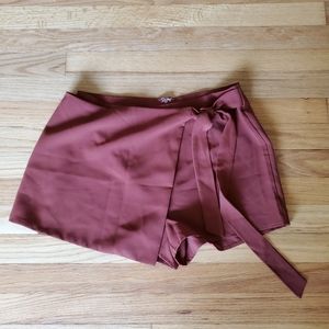 Burnt Orange Wrap Skort